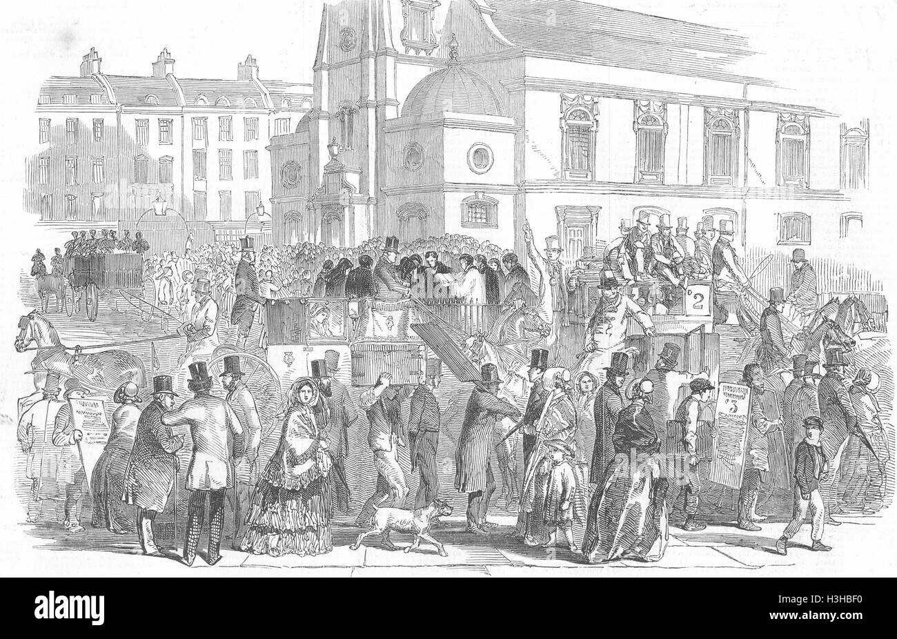 LONDON Intramural burial-strand 1849. Illustrated London News Stock Photo