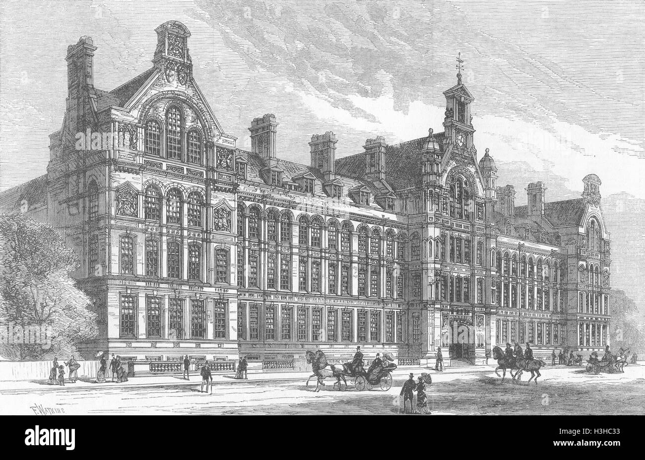 LONDON City & Guilds Institute, South Kensington 1884. Illustrated London News Stock Photo
