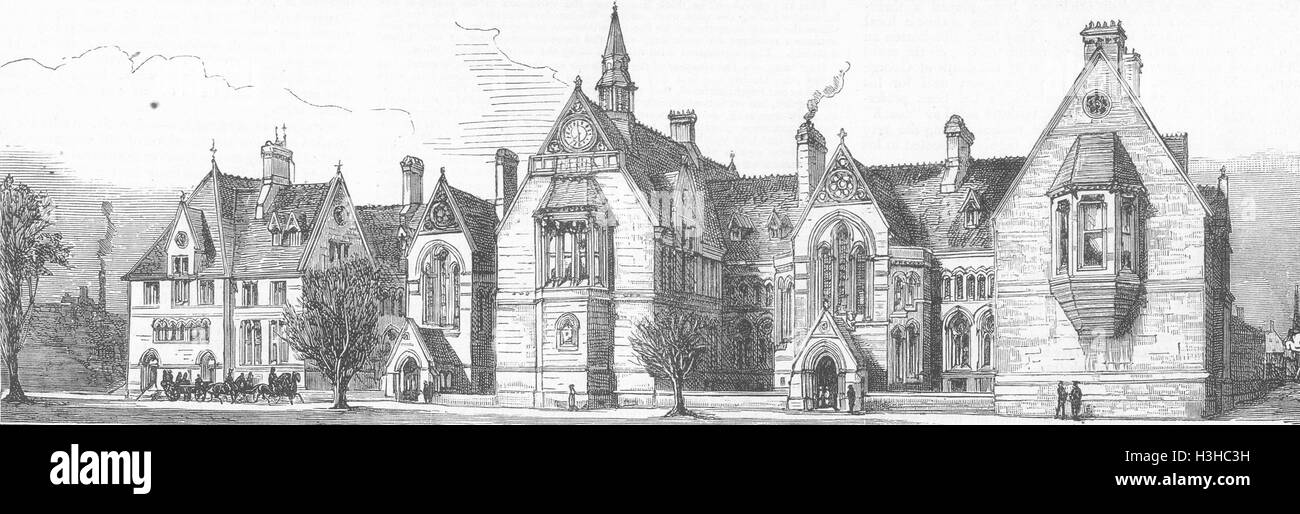 LANCS Manchester Owens College 1881. Illustrated London News Stock Photo