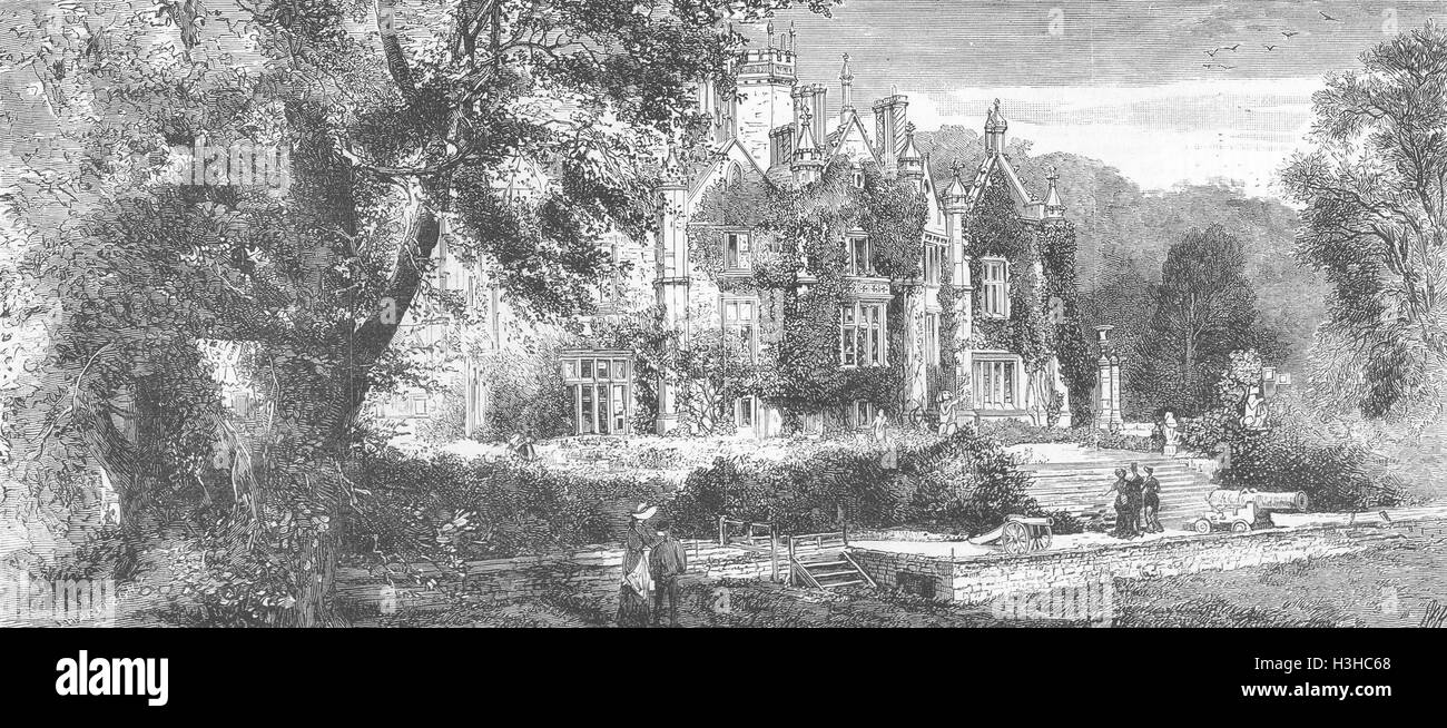 WALES Swansea-Singleton Abbey(Mrs Vivian) 1881. The Graphic Stock Photo