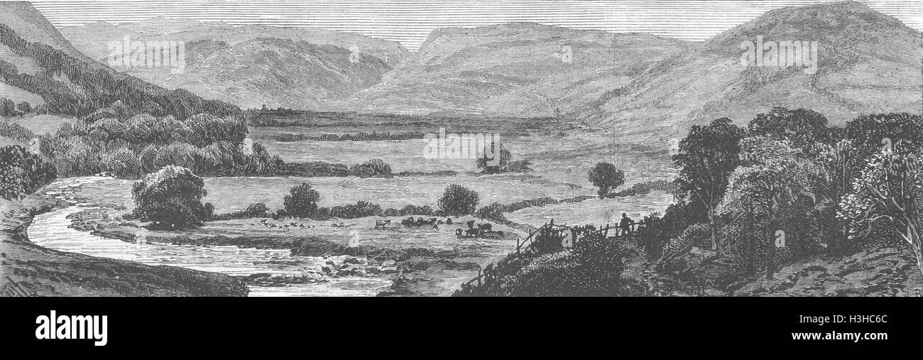 WALES Llanwddyn, Vyrnway Valley, before lake 1881. The Graphic Stock Photo