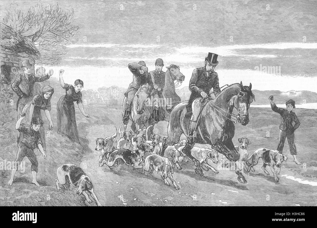 IRELAND Condition of-pleasures hunting 1882. The Graphic Stock Photo