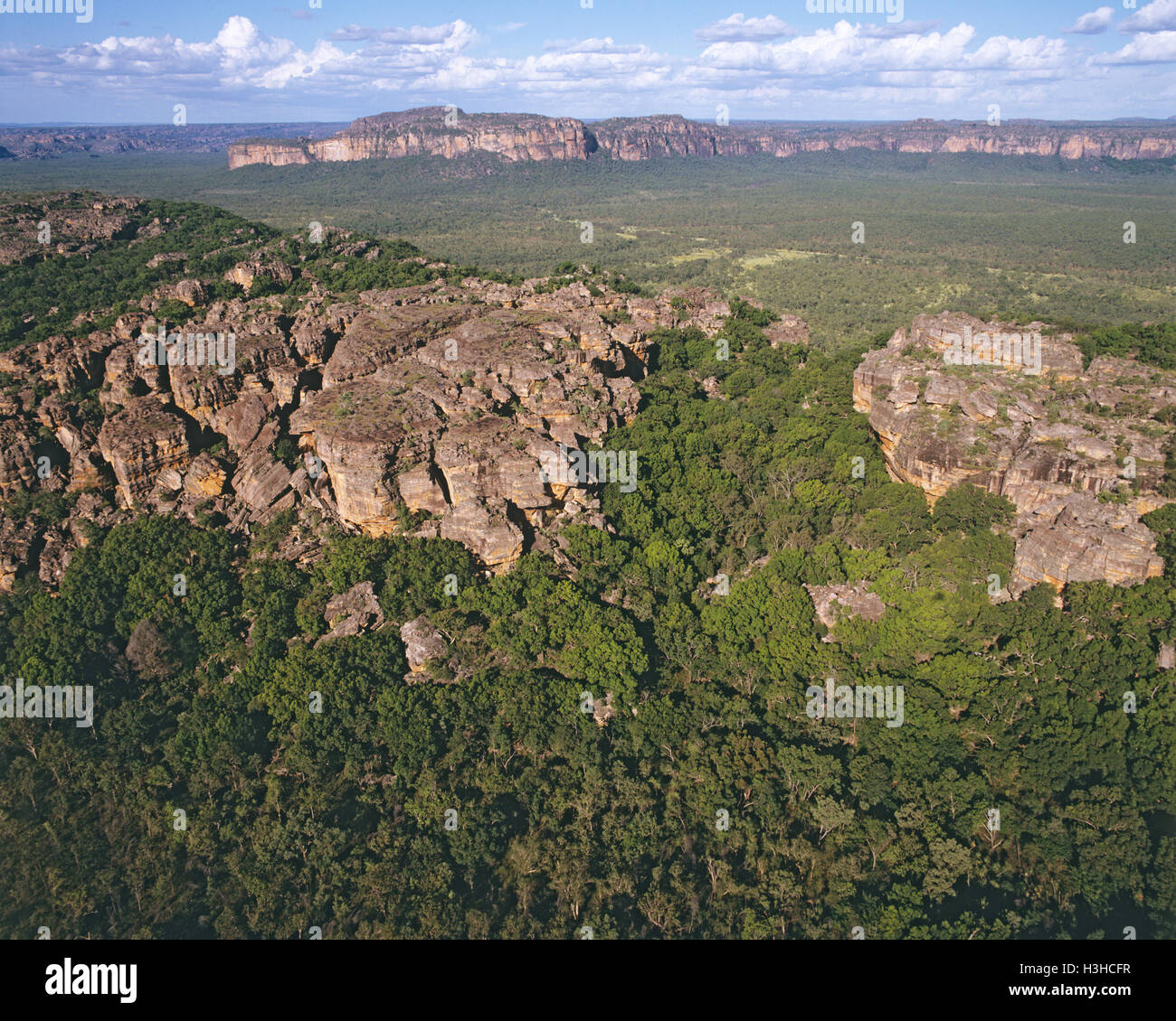 Pockets of monsoon forest and sandstone Stock Photo