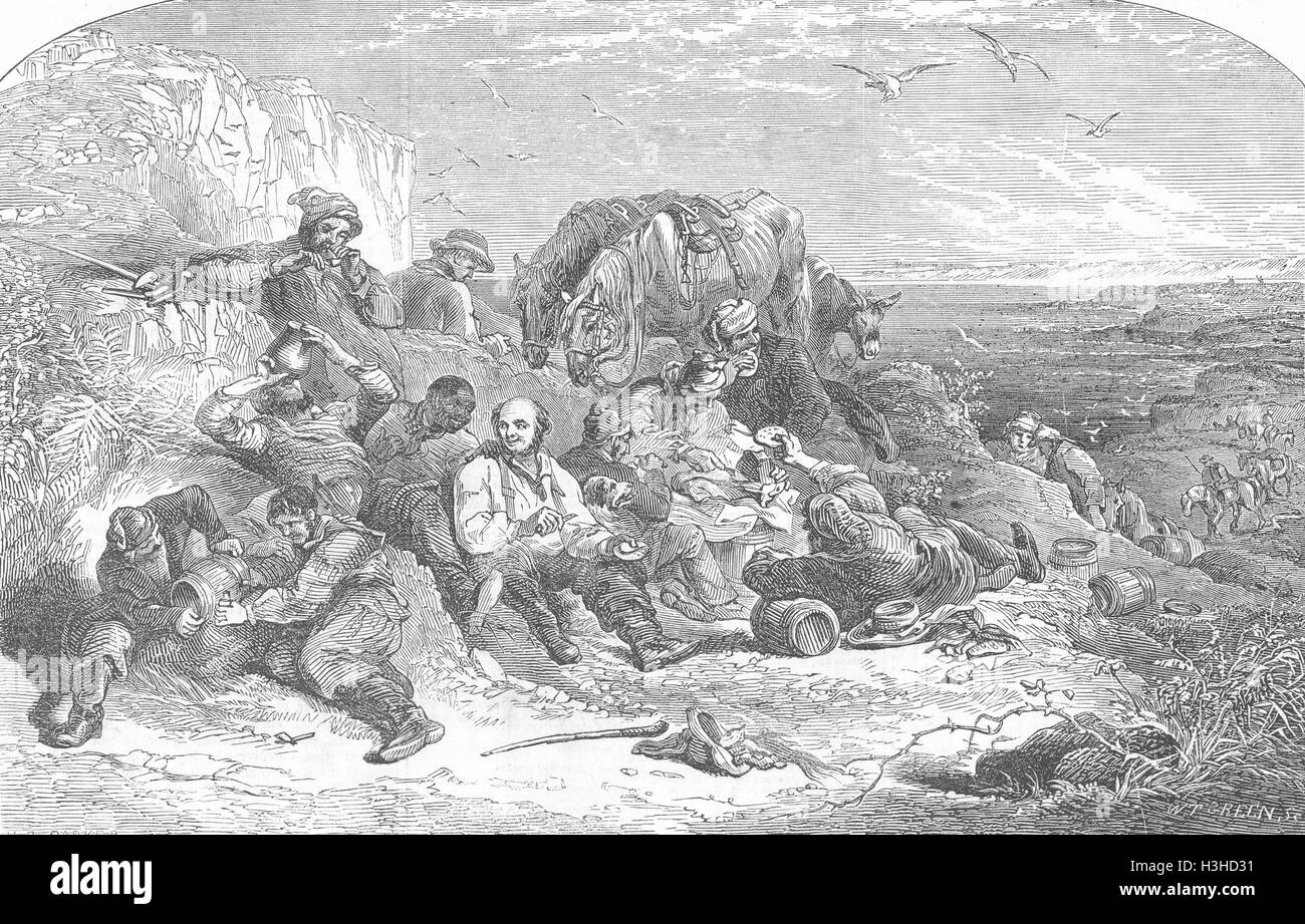 ROGUES Halt-Smugglers 1851. Illustrated London News Stock Photo