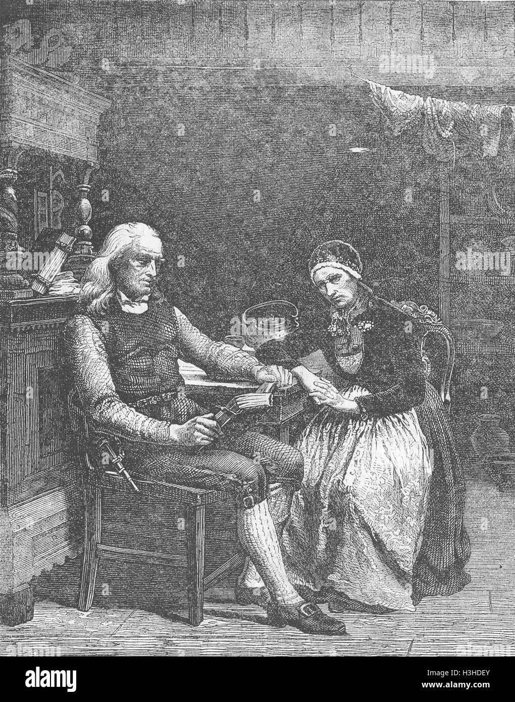 PORTRAITS The old folks at home 1860. Illustrated Times Stock Photo Alamy