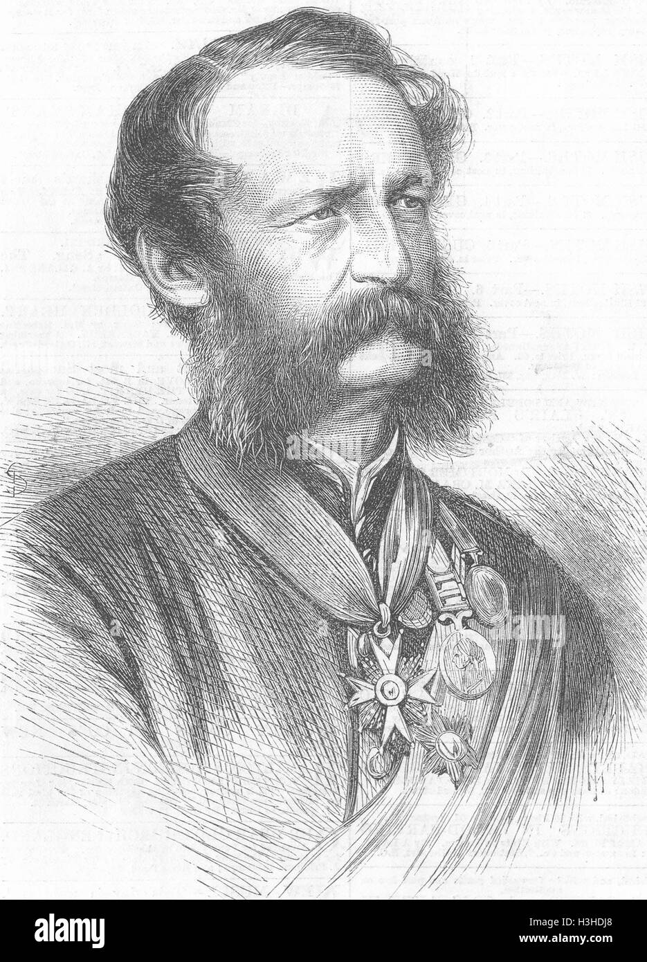 MILITARIA Maj-Gen Staveley 1868. Illustrated London News Stock Photo