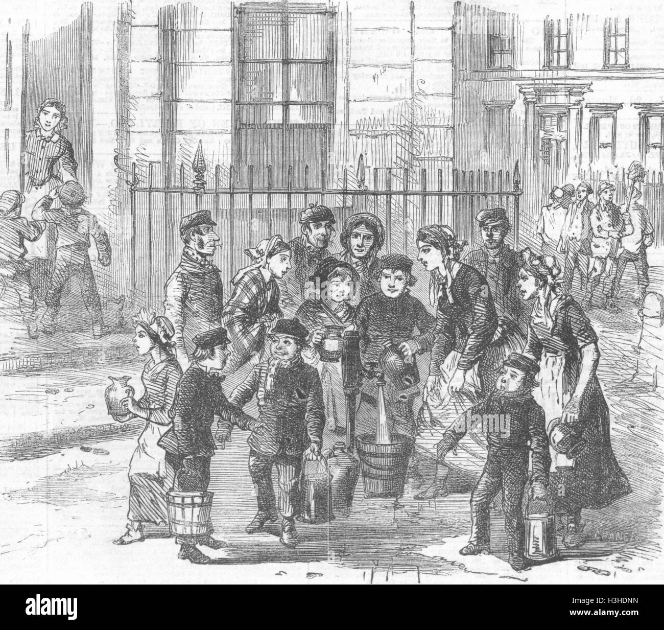 Children Fetching Water During Frost 1861 Illustrated - 