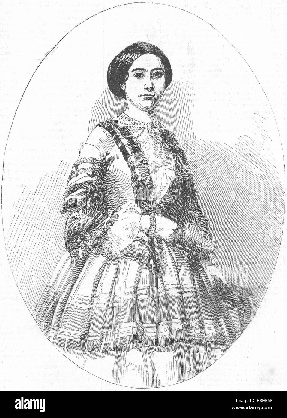 PRETTY LADIES Madame Bosio, of Royal Italian Opera c1860. Illustrated London News Stock Photo