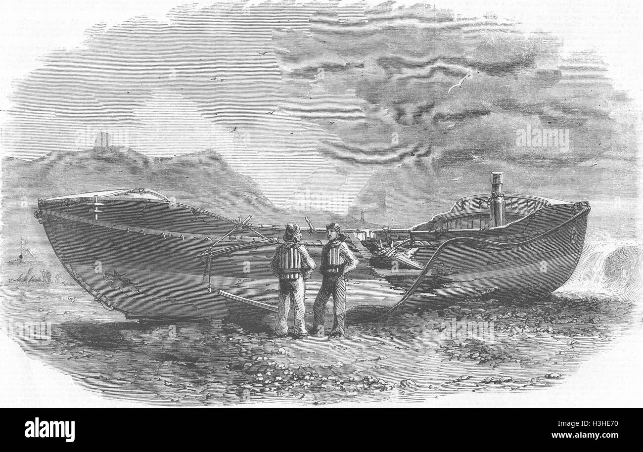 YORKS Scarborough lifeboat after storm 1861. Illustrated London News Stock Photo