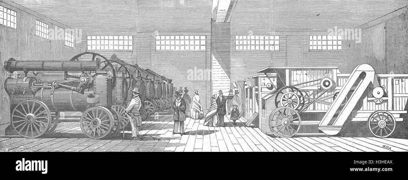 SMITHFIELD Steam-engines & thrashing-machines 1854. Illustrated London News Stock Photo