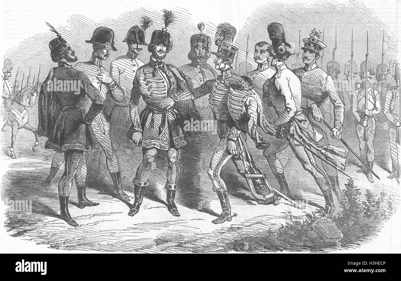 HUNGARY Magyar; Magnate; Hussar; Grenadier; fusilier 1848. Illustrated London News Stock Photo