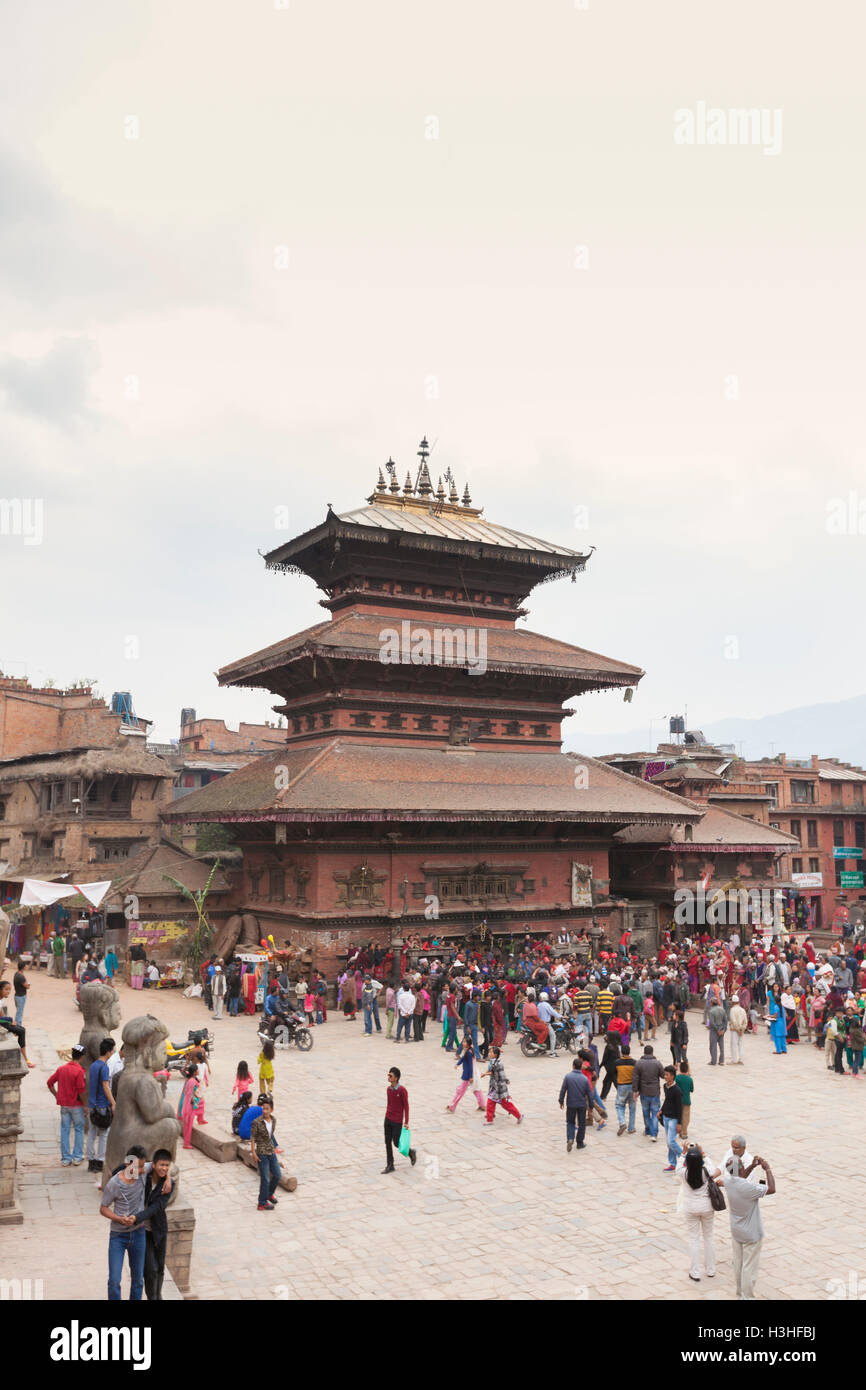 The three tiered Bhairabnath Temple, Taumadhi Tole square, Bhaktapur, Nepal Stock Photo