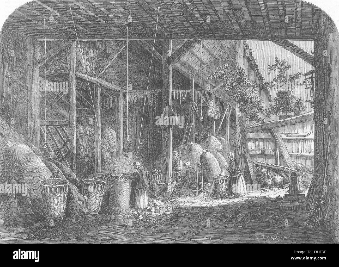 FRANCE Ragwarehouse, quartier mouffetard, Paris 1861. Illustrated