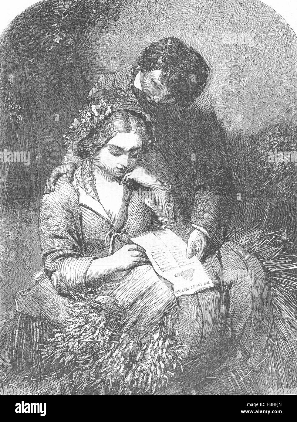 ROMANCE The ballad 1858. Illustrated London News Stock Photo