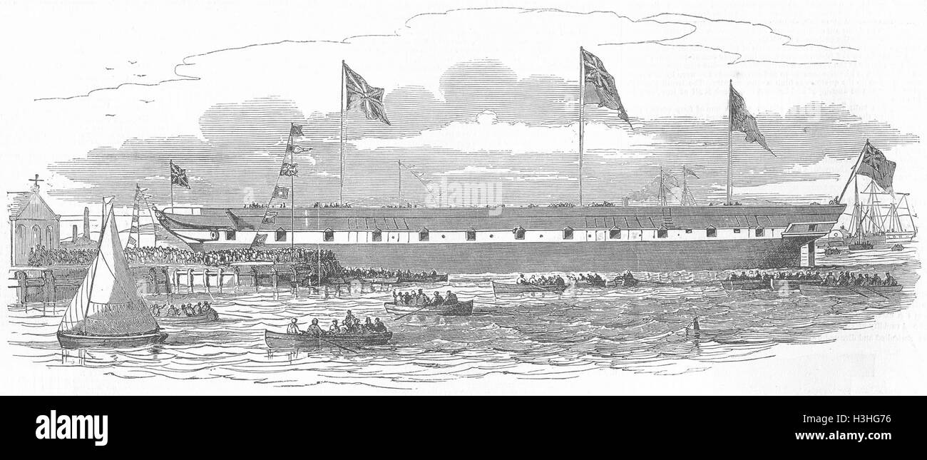 SCOTLAND Greenock, iron ship 1849. Illustrated London News Stock Photo Alamy