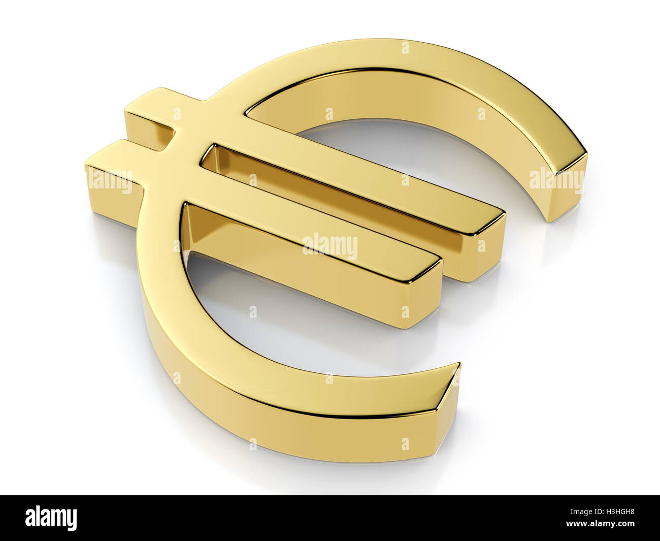 Golden euro symbol on a white background Stock Photo - Alamy