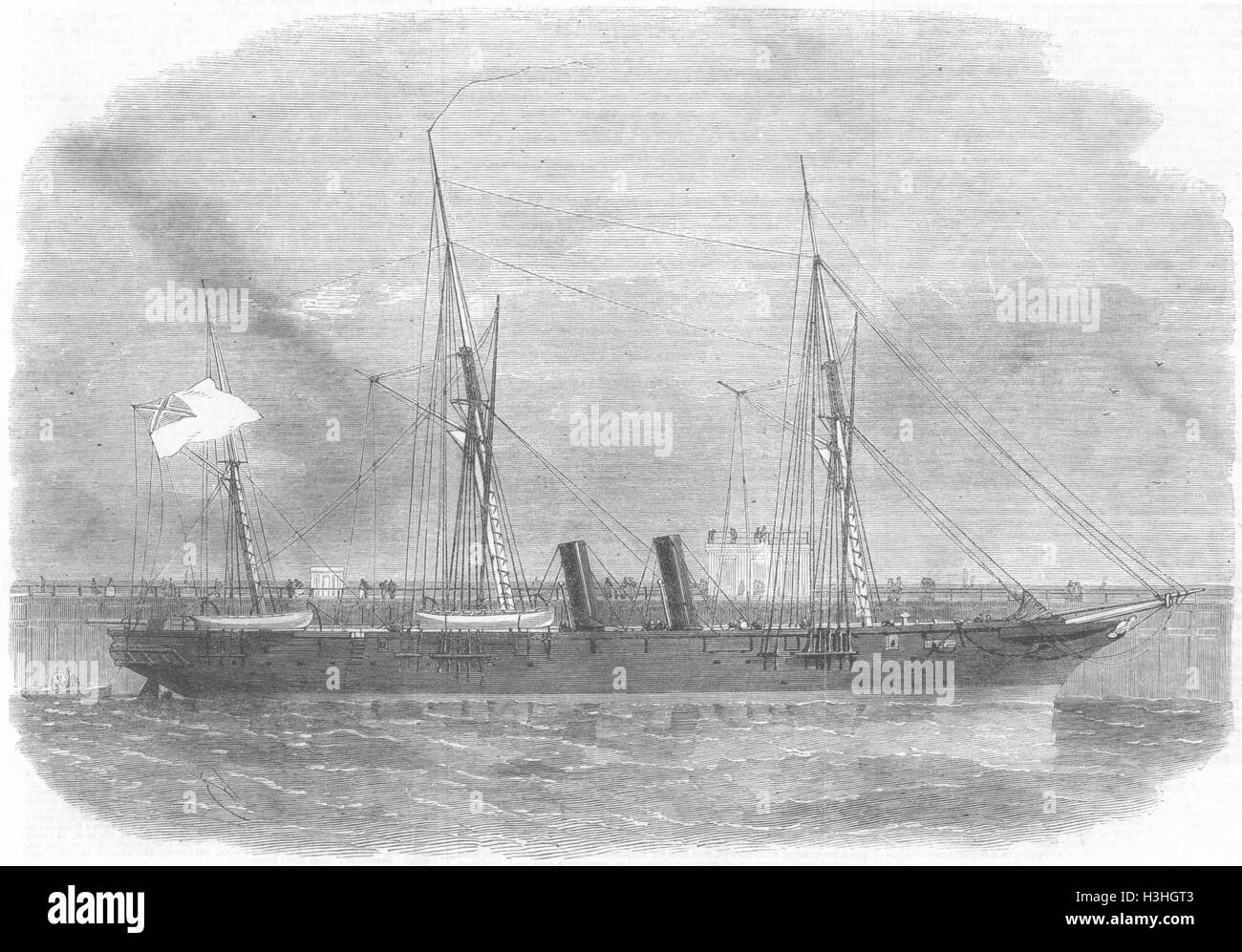 RAPPAHANNOCK Confederate-ship lying, Calais Pier 1863. Illustrated London News Stock Photo