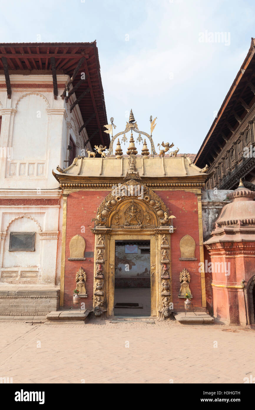 The splendid Golden Gate portal in Durbar Square, Bhaktapur, Nepal Stock Photo