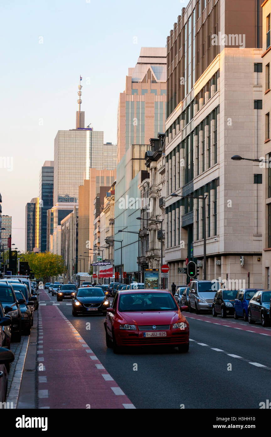 Boulevard Emile Jacqmain, Brussels, Belgium Stock Photo