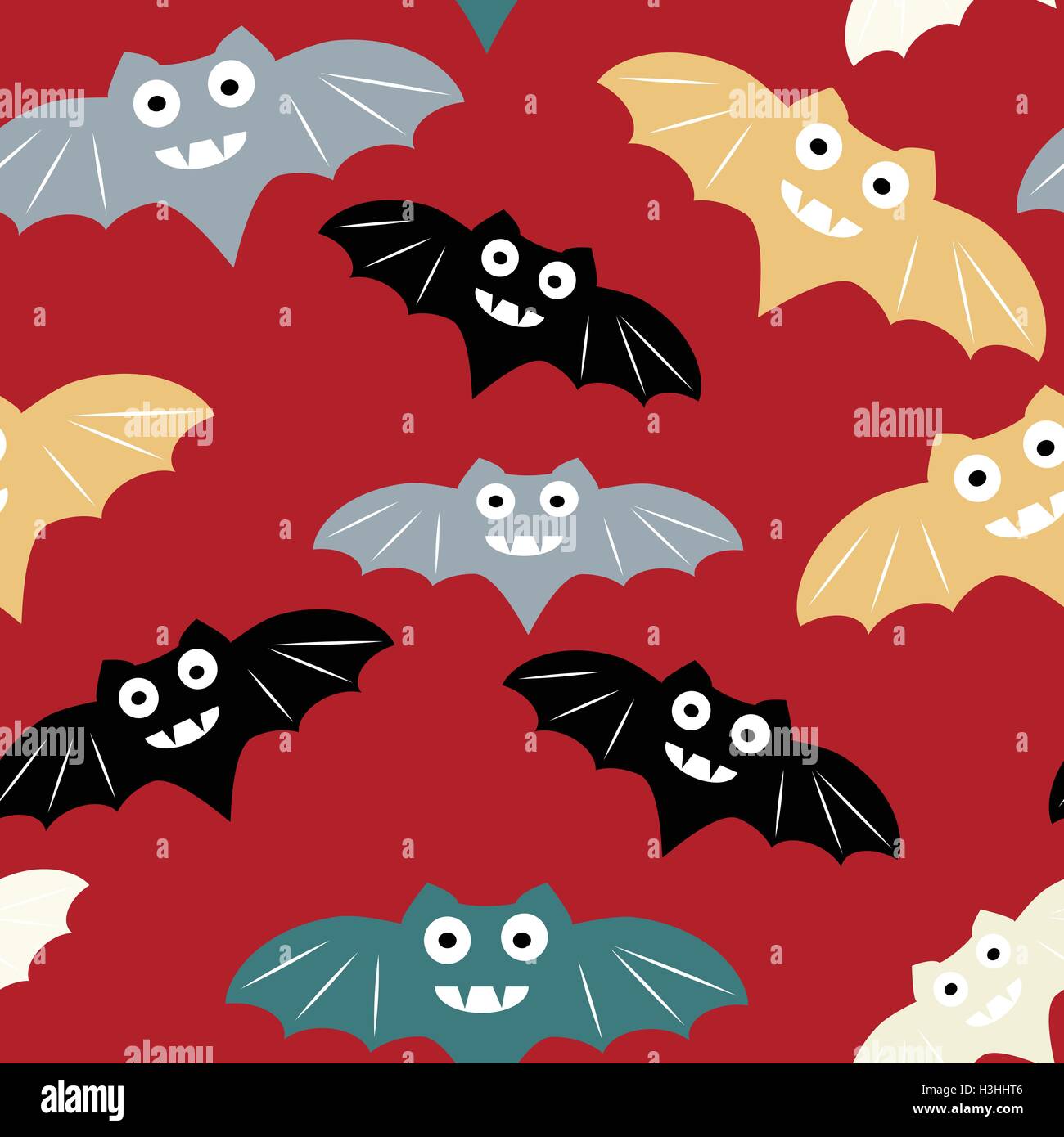 Halloween seamless pattern with colorful bat. Beautiful vector ...
