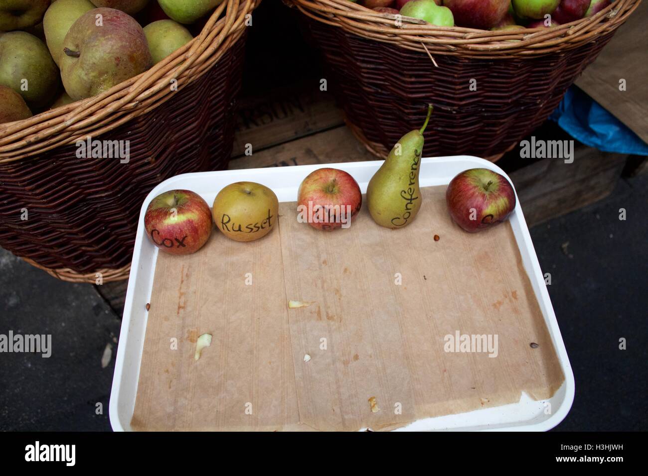 Shallow Depth of Field showing a selection of apples. Stock Photo
