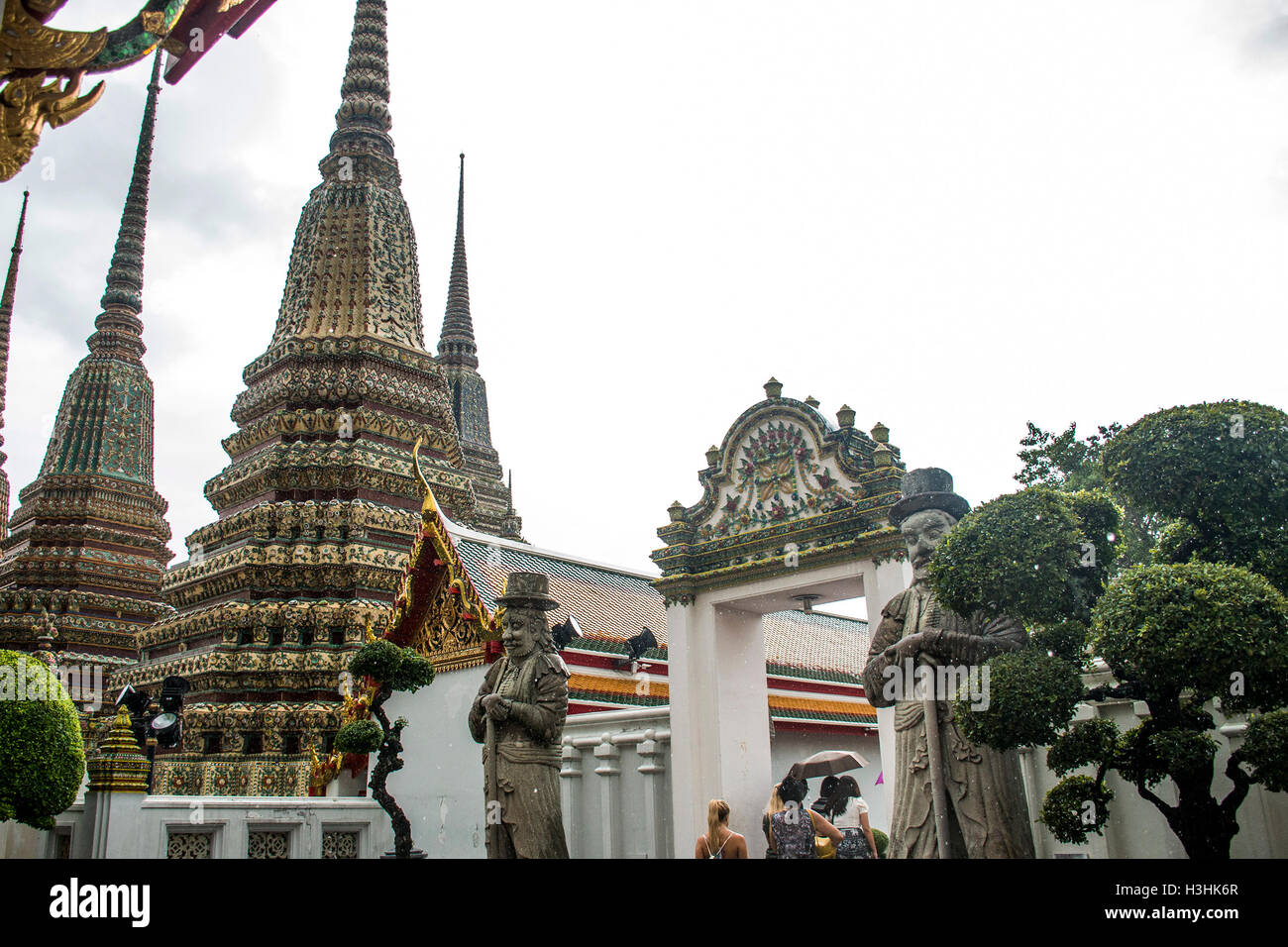 Wat Pho Temple Buddhism Bangkok Thailand architecture Stock Photo - Alamy