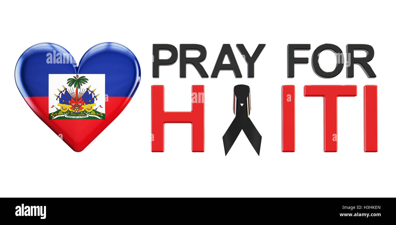 Pray for Haiti concept with heart, 3D rendering Stock Photo