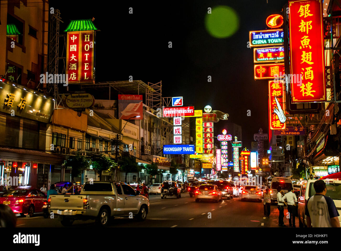 Bangkok City Streets Of China Town Market At Night Stock Photo Alamy