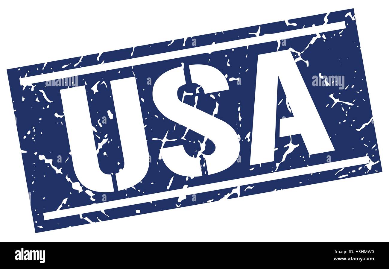usa blue square stamp Stock Vector Image & Art - Alamy