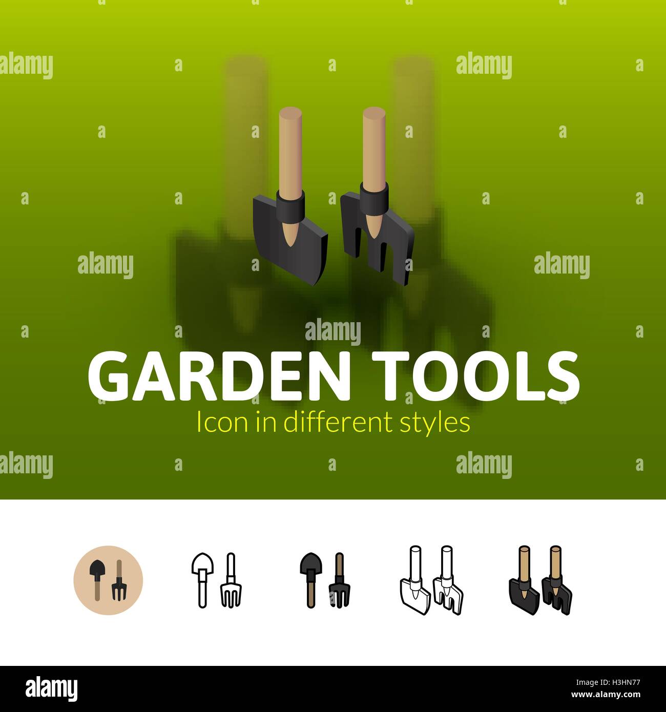 Garden tools icon in different style Stock Vector Image & Art - Alamy