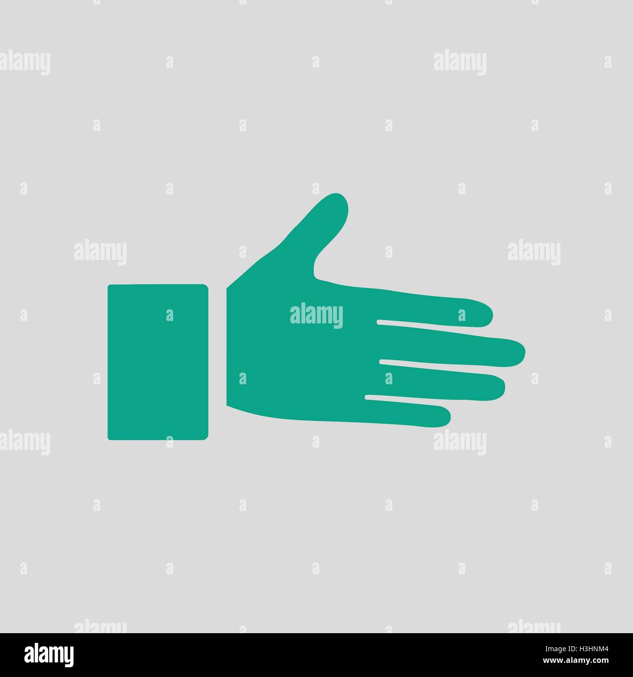 Open hend icon. Gray background with green. Vector illustration Stock ...
