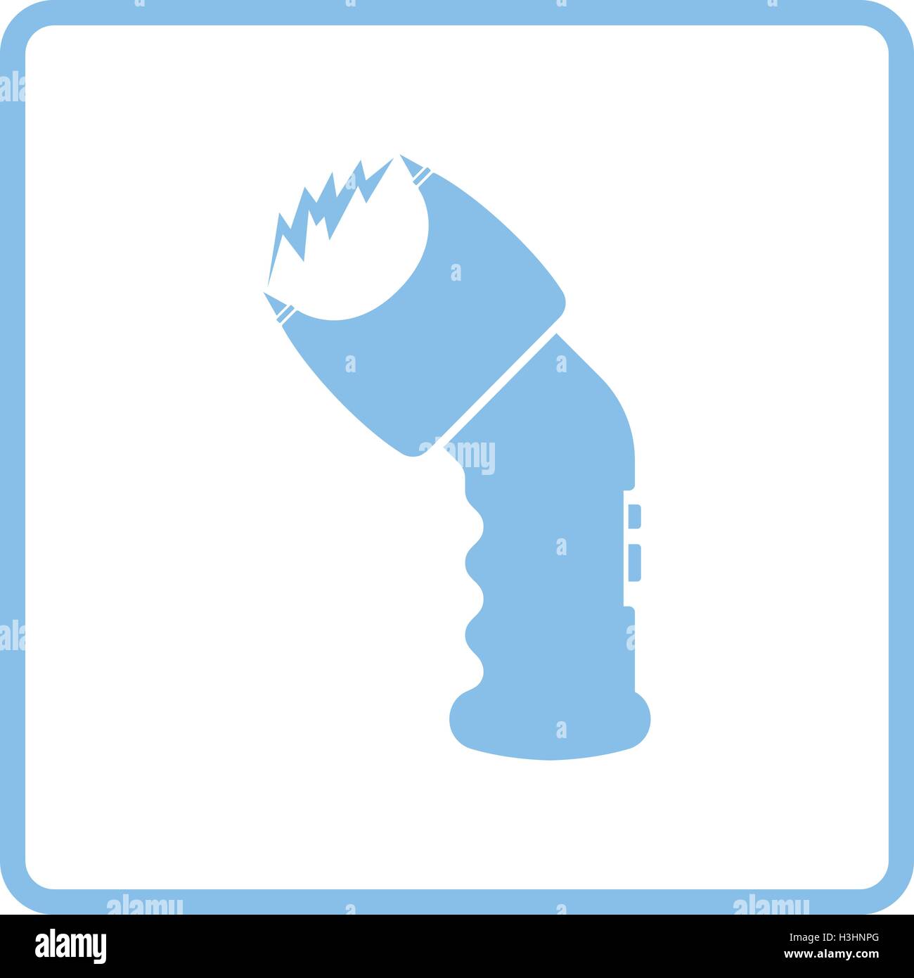 Police stun gun icon. Blue frame design. Vector illustration Stock ...