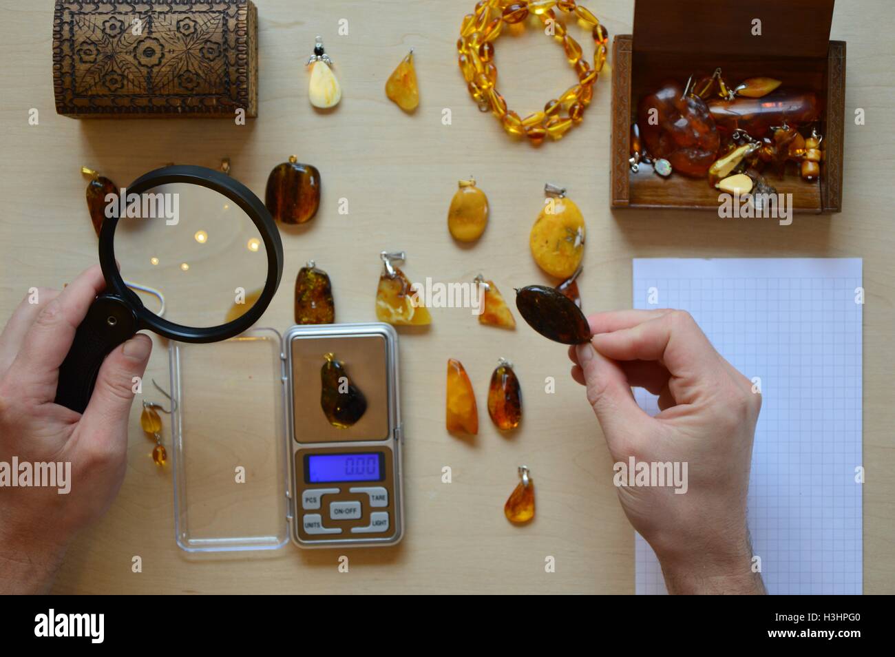 Working desktop from top Stock Photo - Alamy