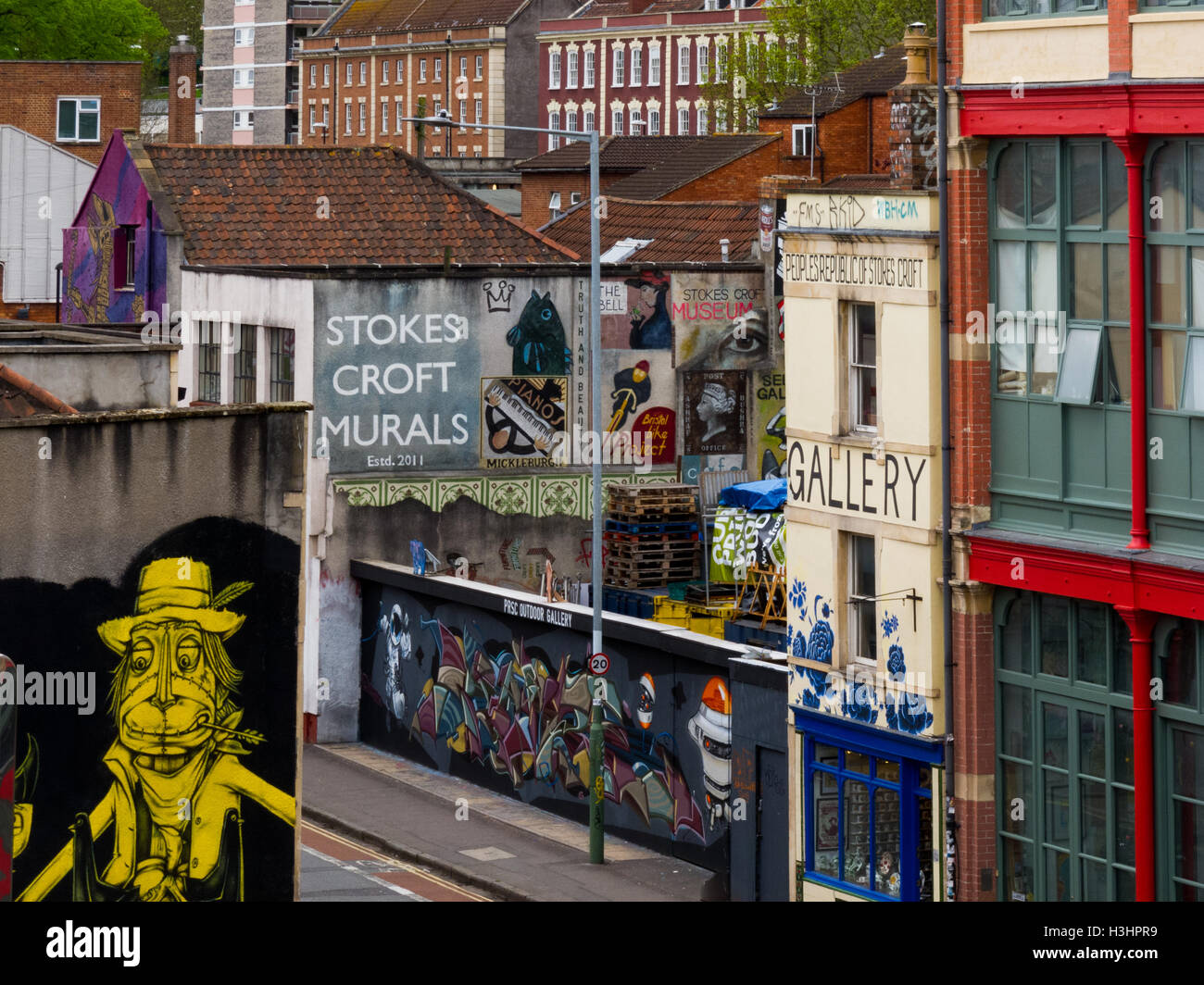 Stokes Croft, Jamaica Street, Bristol, Graffiti, Wall art, UK Stock Photo