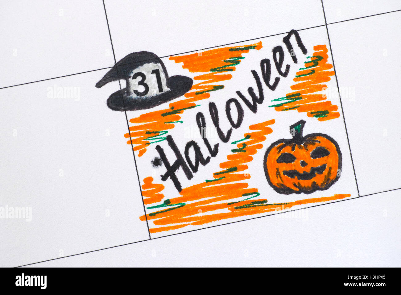 Halloween calendar hi-res stock photography and images - Alamy
