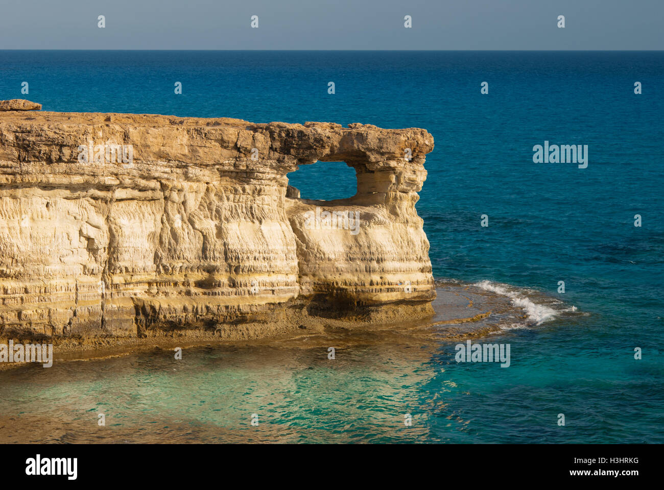 View of the sea and cliffs of Cape Greco. Protaras. Cyprus Stock Photo