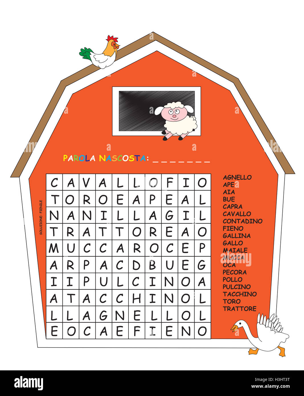 game for children: crossword in italian Stock Photo