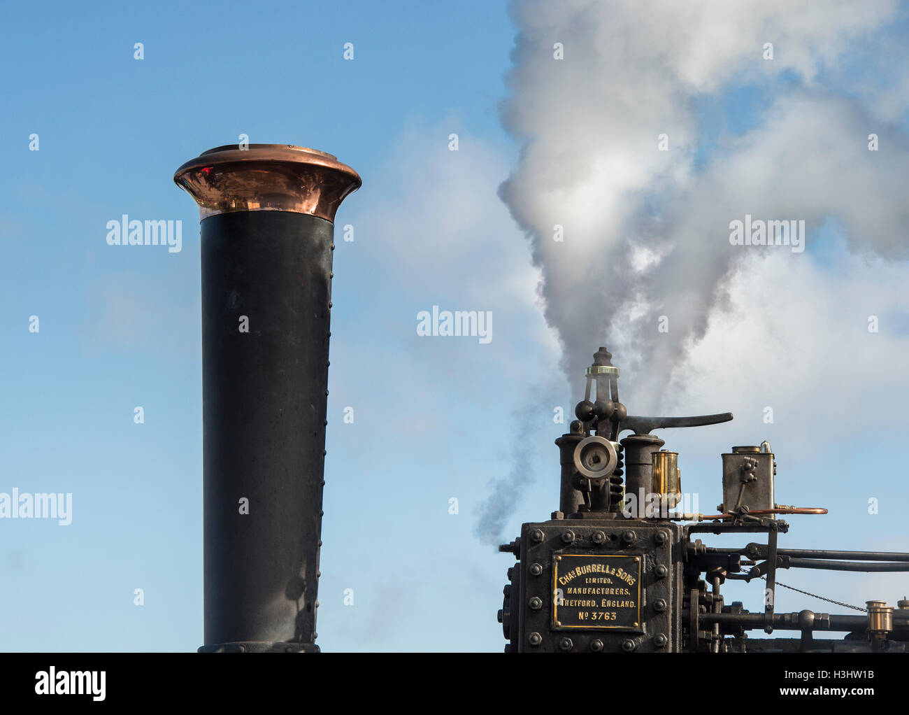 Burrell Road Locomotive steam engine detail. Traction engine. UK Stock Photo