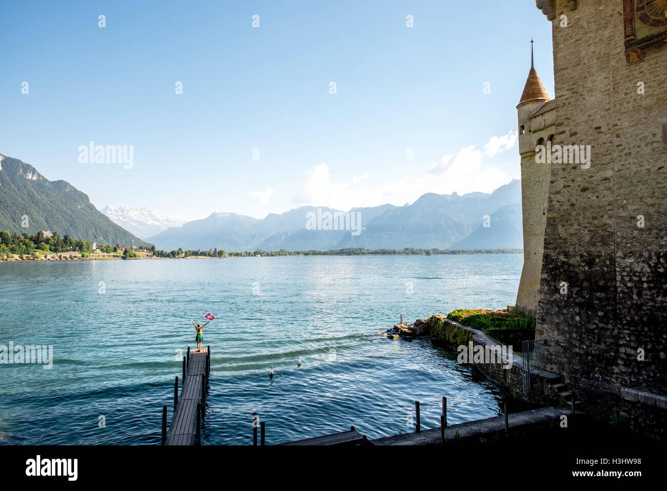 Genava lake in Switzerland Stock Photo Alamy