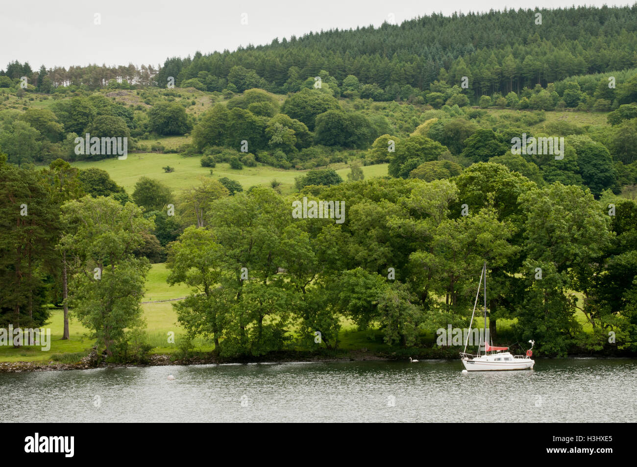 Windermere Lake and mountains The Lakes District National Stock Photo