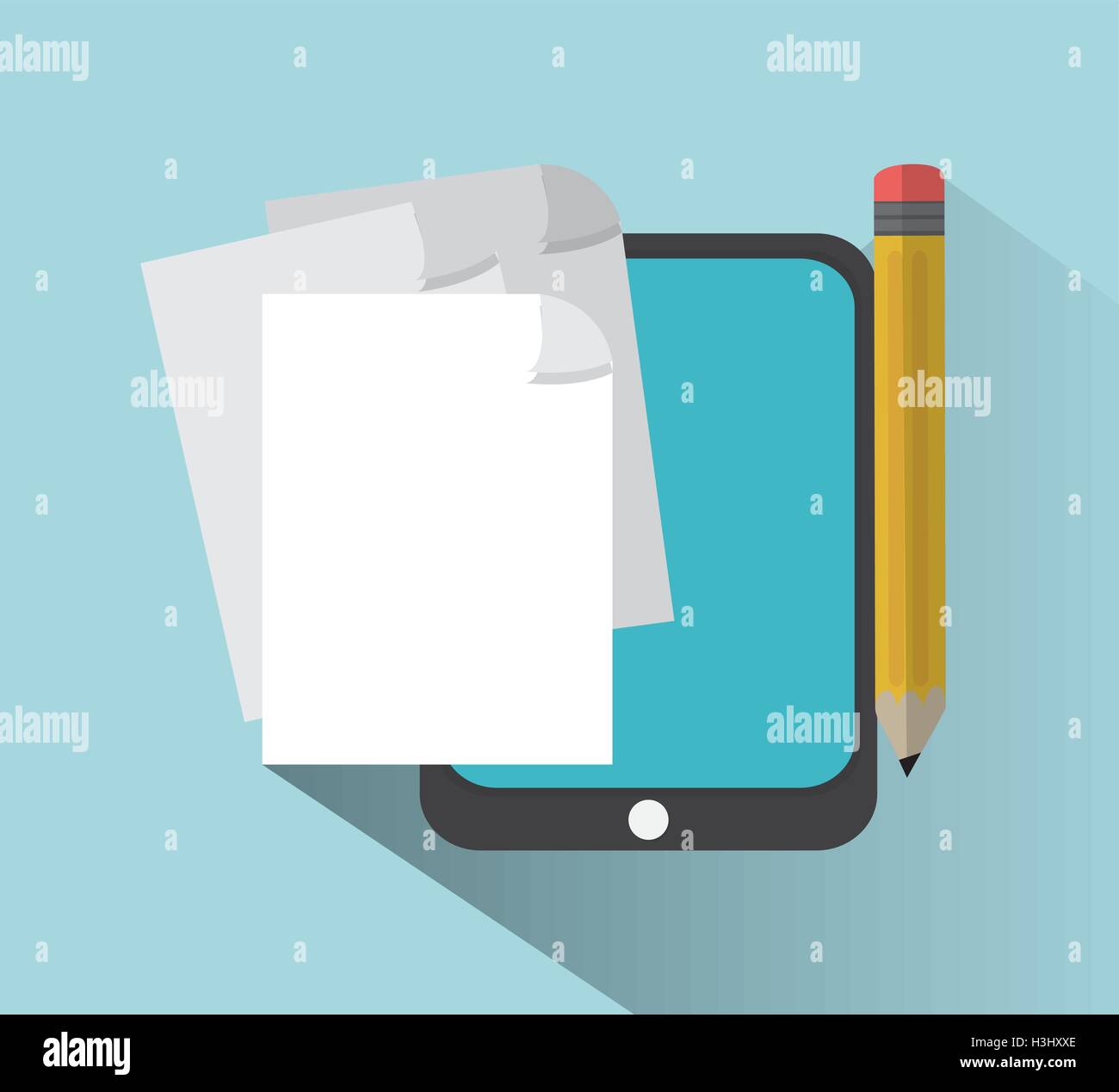 Tablet and document of office and work design Stock Vector Image & Art ...