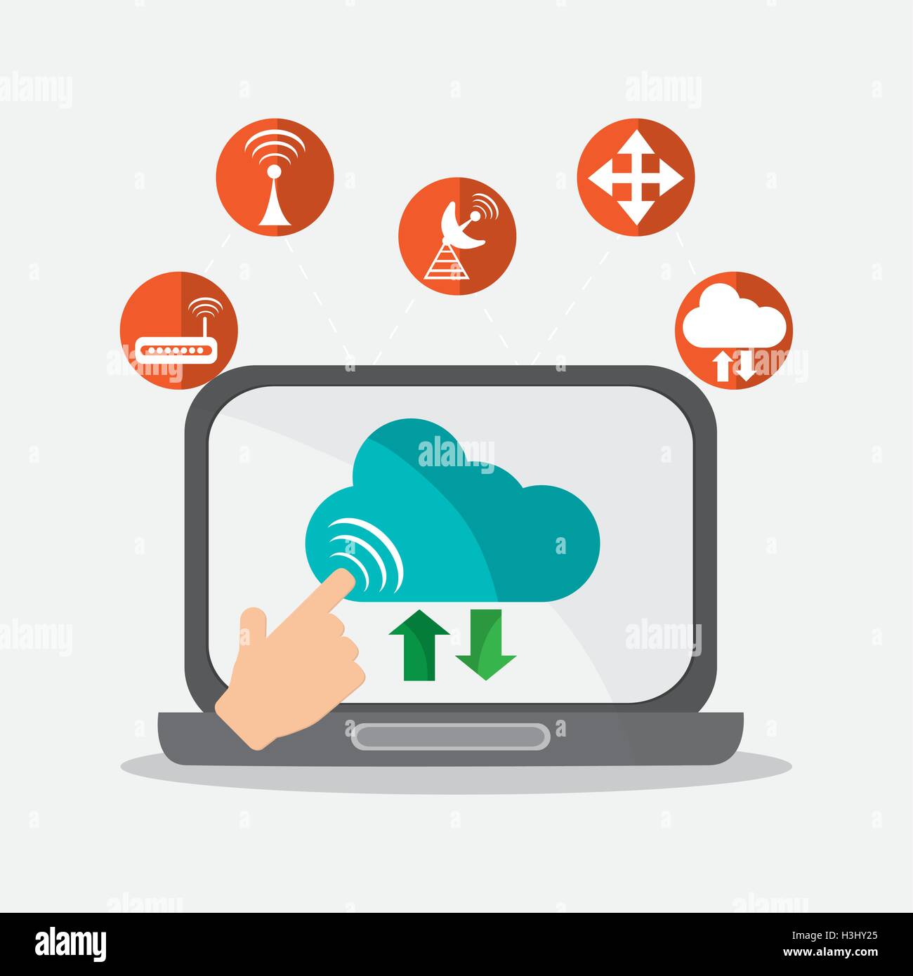 Laptop and cloud computing design Stock Vector Image & Art - Alamy