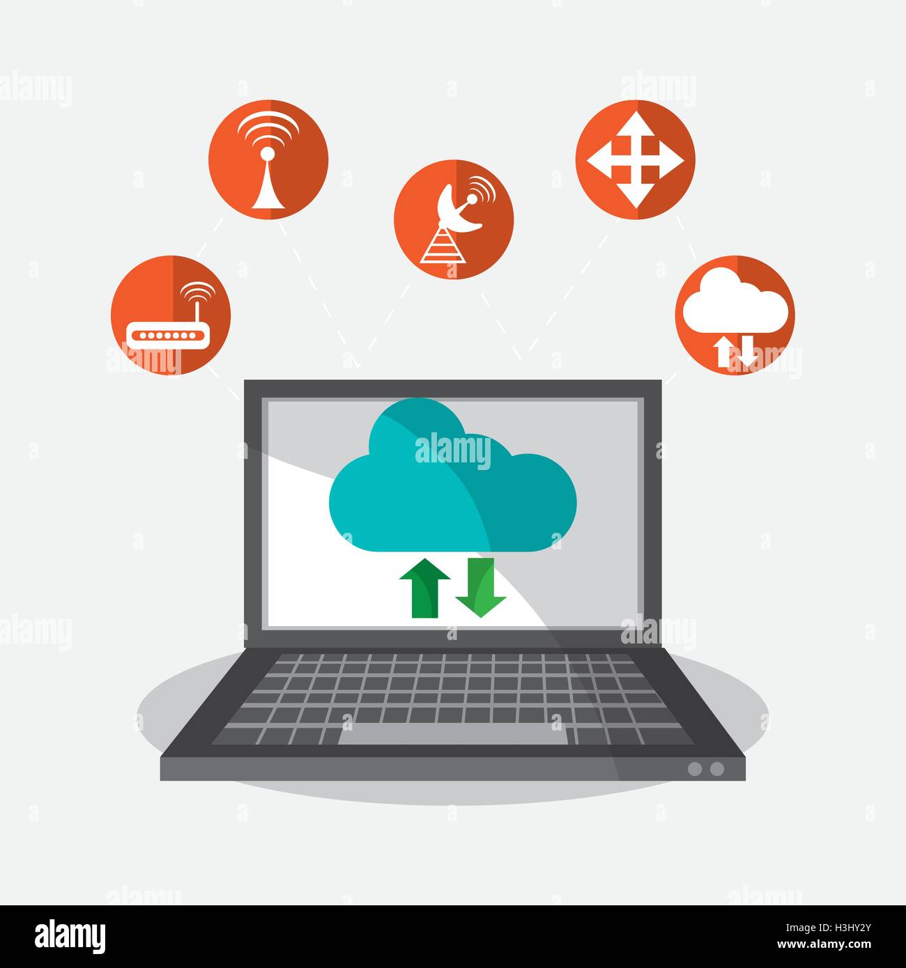 Laptop and cloud computing design Stock Vector Image & Art - Alamy