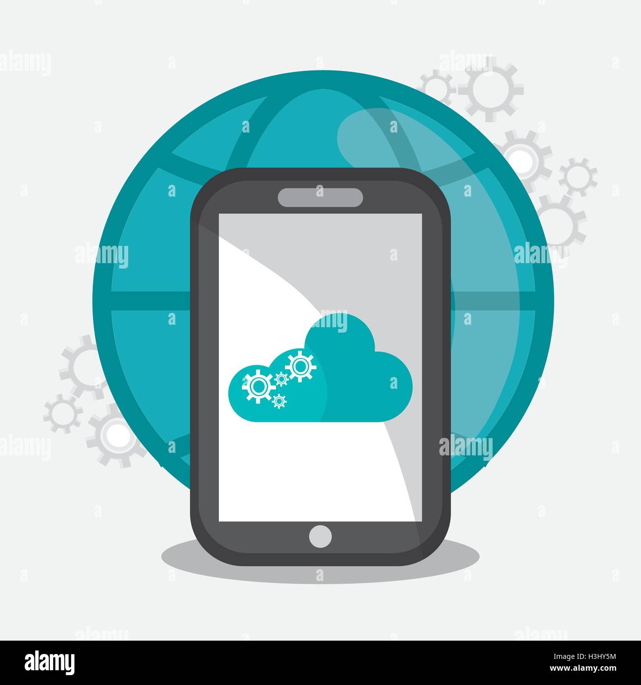 Smartphone and cloud computing design Stock Vector Image & Art - Alamy