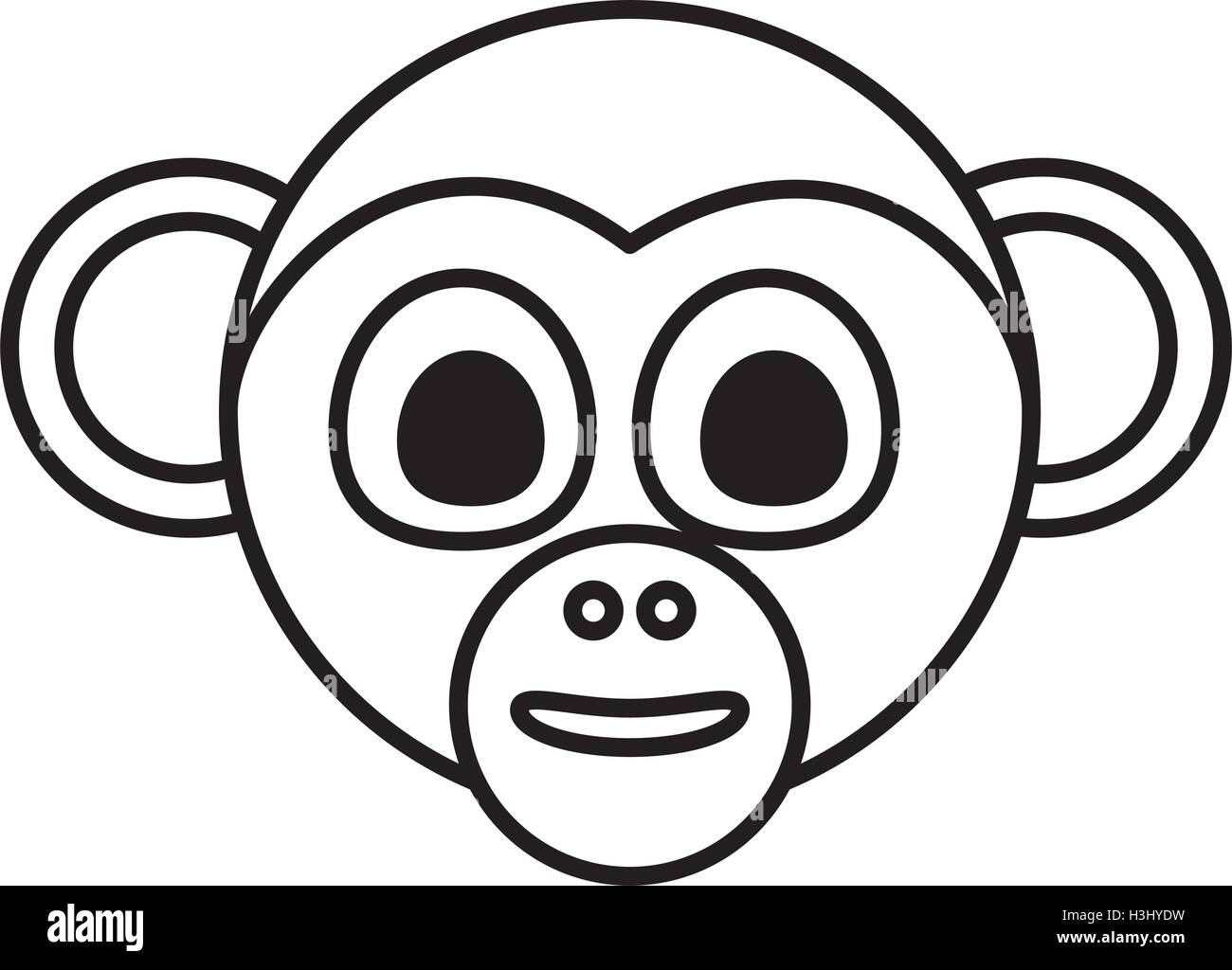 monkey head face isolated icon Stock Vector Image & Art - Alamy