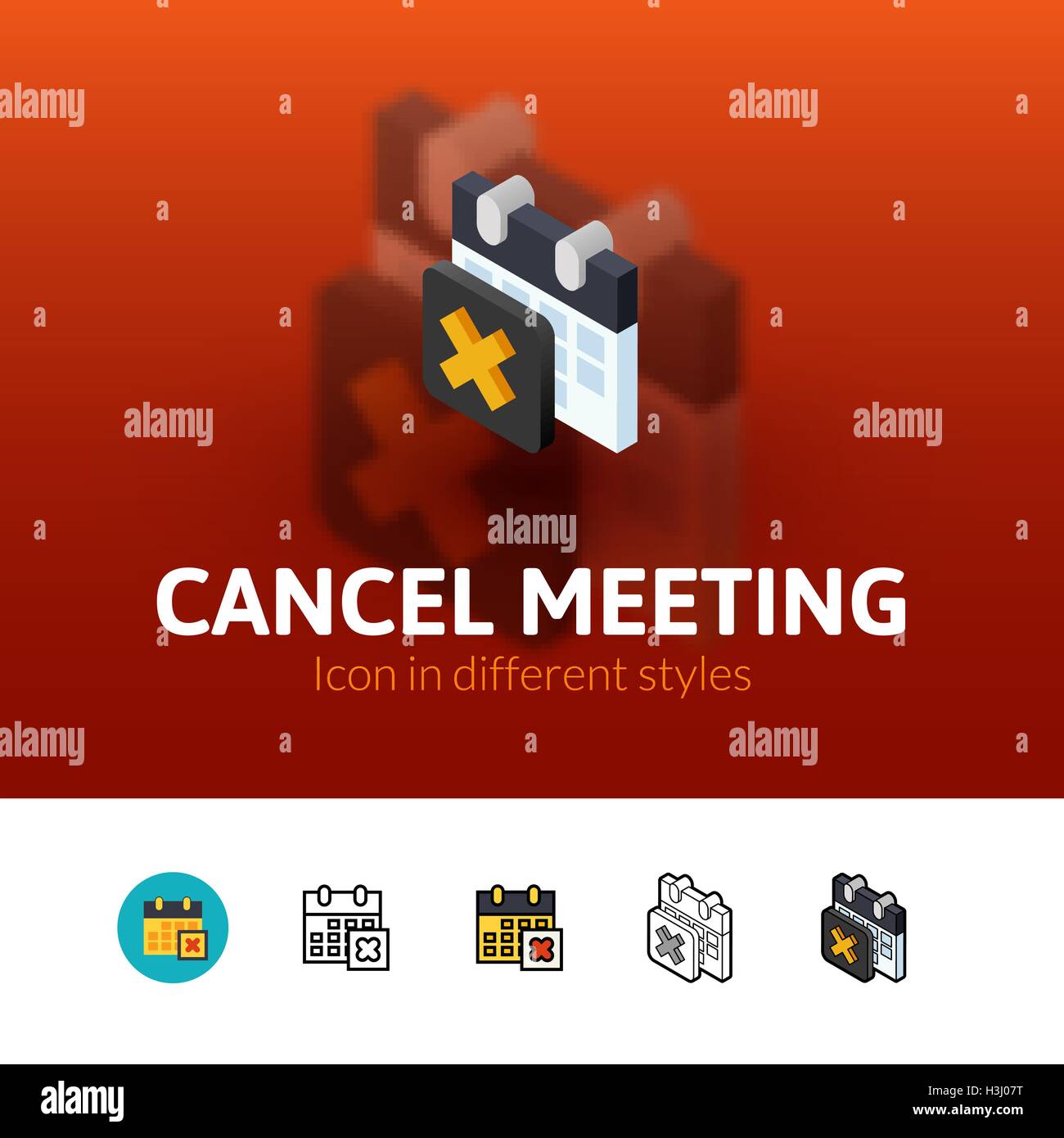 cancel-meeting-icon-in-different-style-stock-vector-image-art-alamy