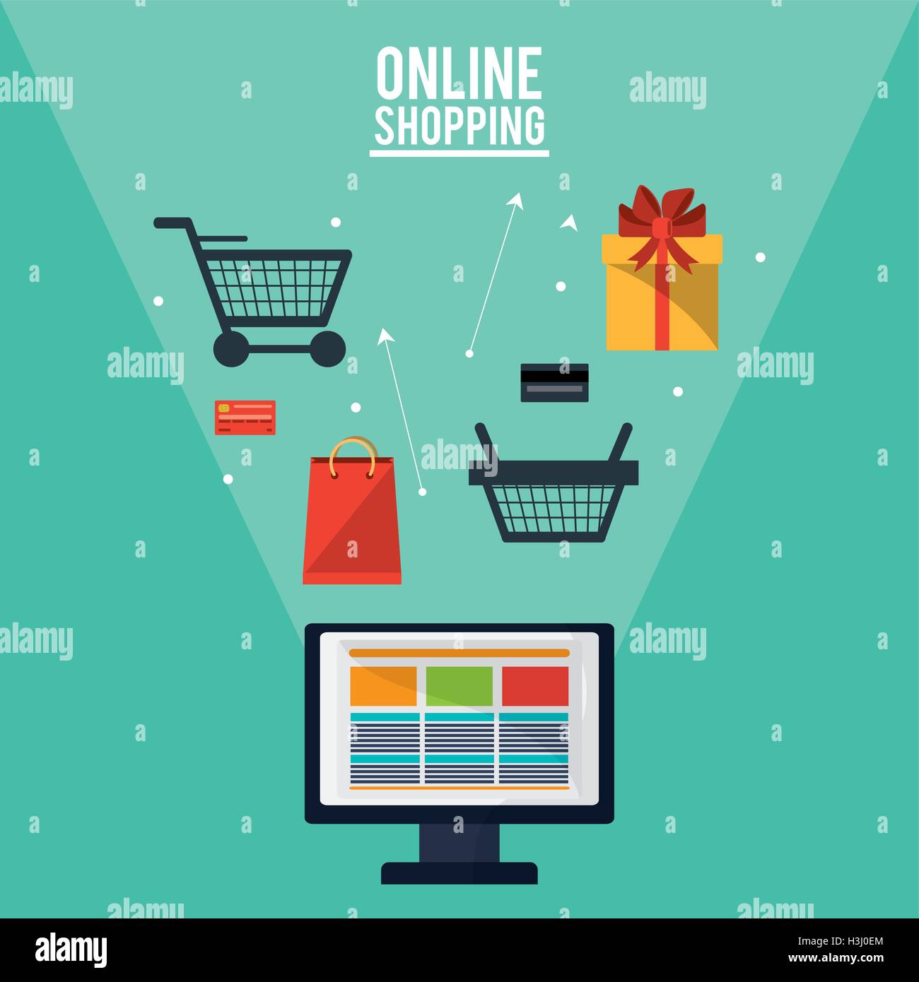 Computer and shopping online design Stock Vector Image & Art - Alamy