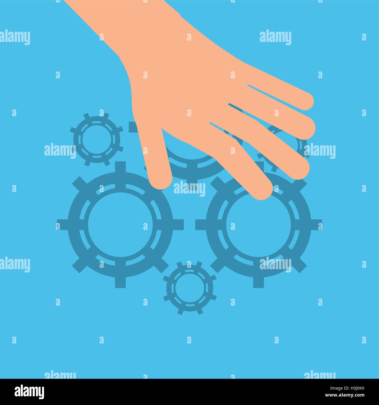 hand and gear icons image Stock Vector Image & Art - Alamy