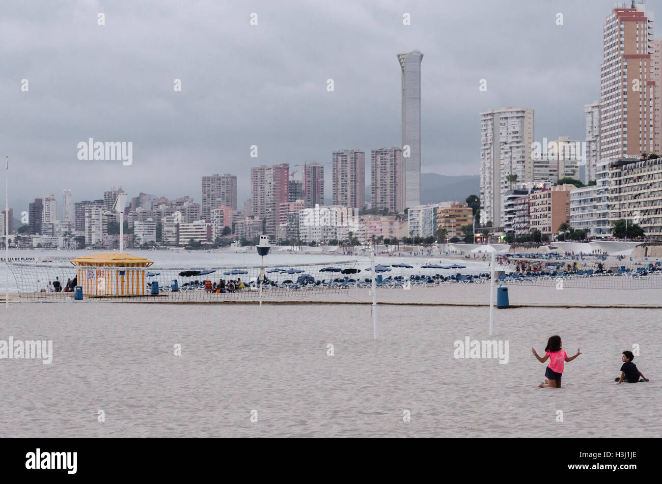 View of Levante beach in Benidorm city, Alicante north, Spain Stock Photo