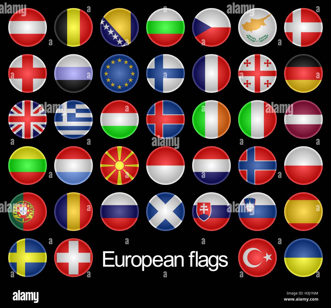 European flags. Stock Vector